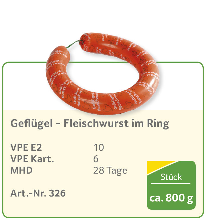 Geflügel - Fleischwurst im Ring